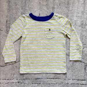 Striped Kids Long Sleeve Shirt - Yellow and Blue